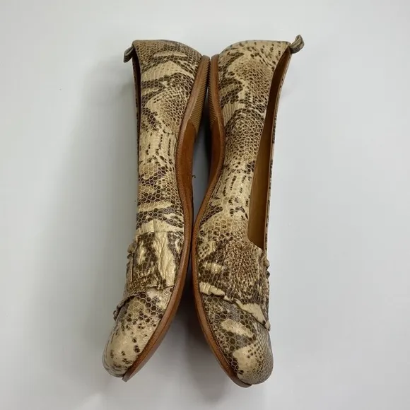 Salpy Hand Made Shoes Emily Flats Snake Print size 9-1/2