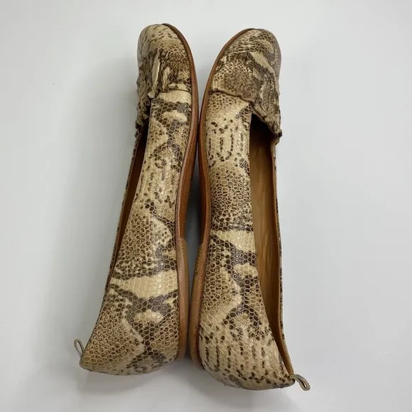 Salpy Hand Made Shoes Emily Flats Snake Print size 9-1/2