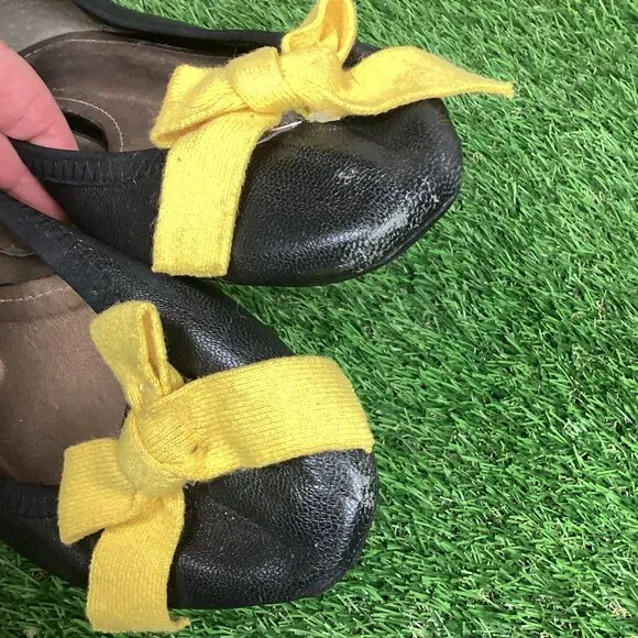 Salvatore Ferragamo Balla Flats Black Leather 37.5