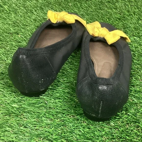 Salvatore Ferragamo Balla Flats Black Leather 37.5