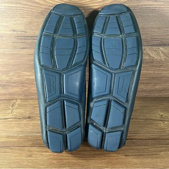 Salvatore Ferragamo Front 4 Driving Shoe leather loafers Blue Men’s Size 10.5E