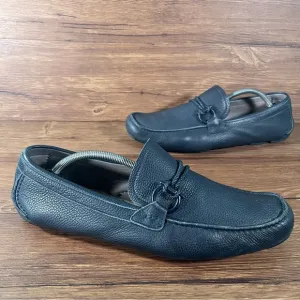 Salvatore Ferragamo Front 4 Driving Shoe leather loafers Blue Men’s Size 10.5E