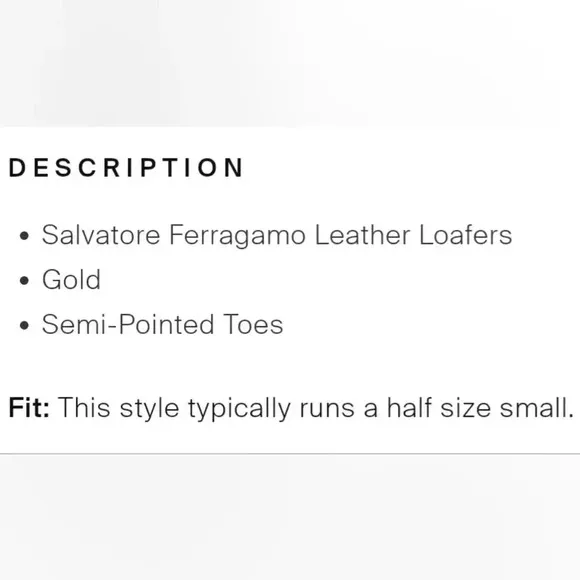 Salvatore Ferragamo Gold Metallic Leather Driving Loafers Flats Italy 5.5