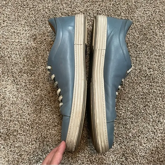 Salvatore Ferragamo Riviera Leather Low Top Sneaker Blue Men’s Size 11.5