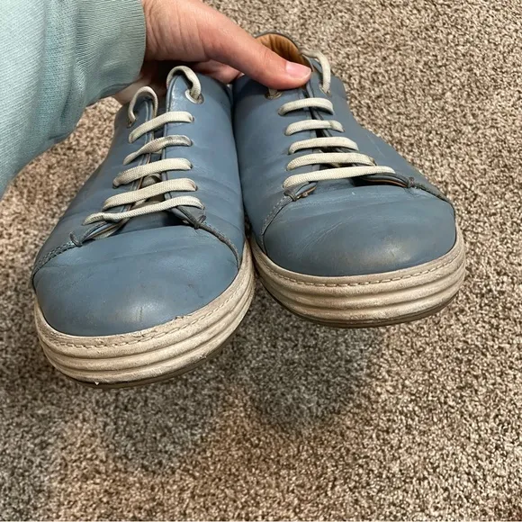 Salvatore Ferragamo Riviera Leather Low Top Sneaker Blue Men’s Size 11.5