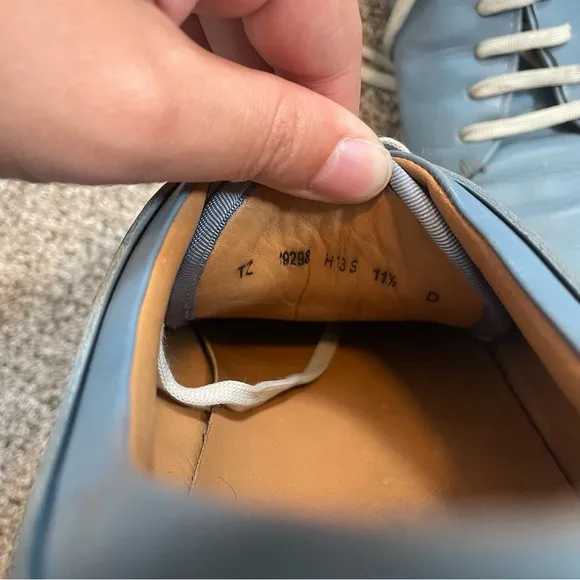 Salvatore Ferragamo Riviera Leather Low Top Sneaker Blue Men’s Size 11.5