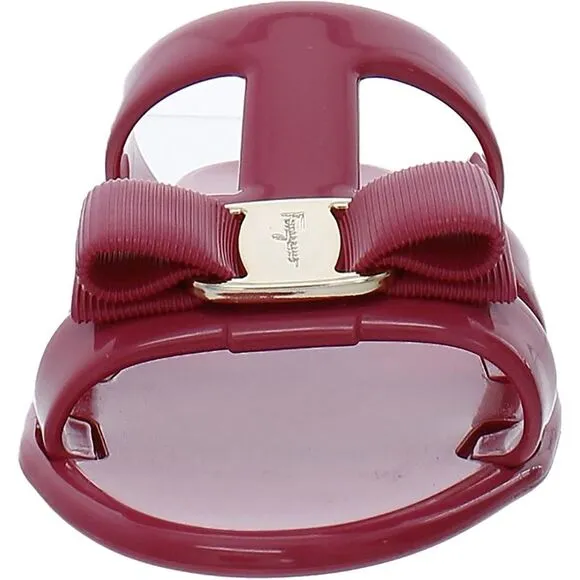 Salvatore Ferragamo Womens Lylia Pink Slip On Jelly Sandals Shoes New
