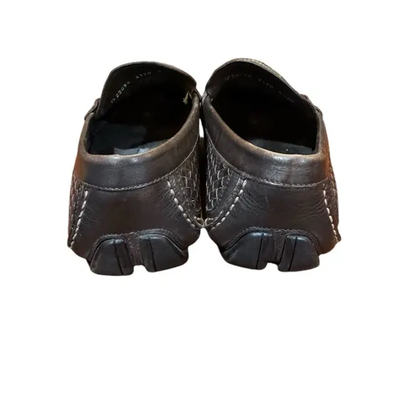 Salvatore Ferraragamo Mens Brown Woven Leather Loafers