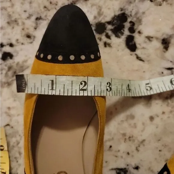 Salvatore Ferragamo mustard flats Florence Italy