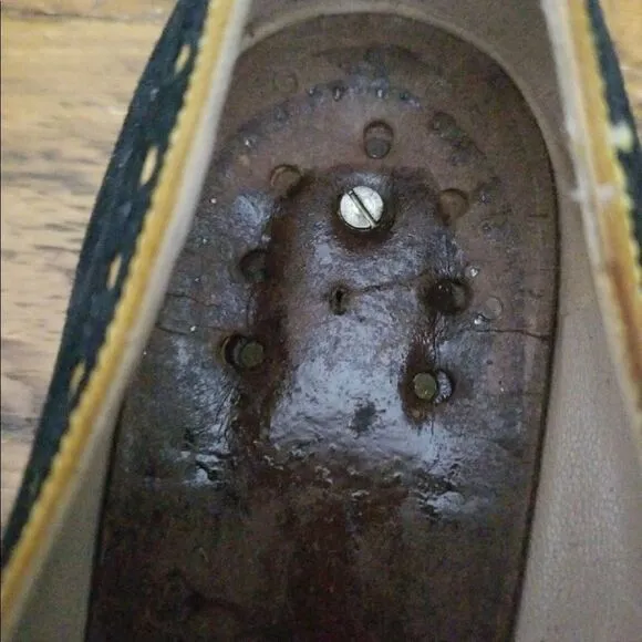 Salvatore Ferragamo mustard flats Florence Italy