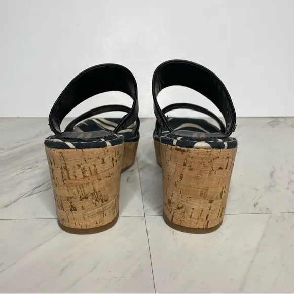 Sam Edelman Alissa Black Leather Wedge Sandal 6M