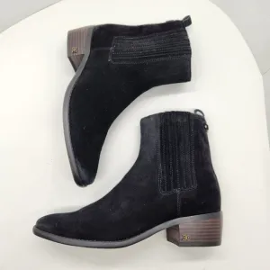 Sam Edelman ankle boots women's 9.5M black suede Bronson chelsea preppy new $170