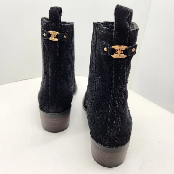 Sam Edelman ankle boots women's 9.5M black suede Bronson chelsea preppy new $170