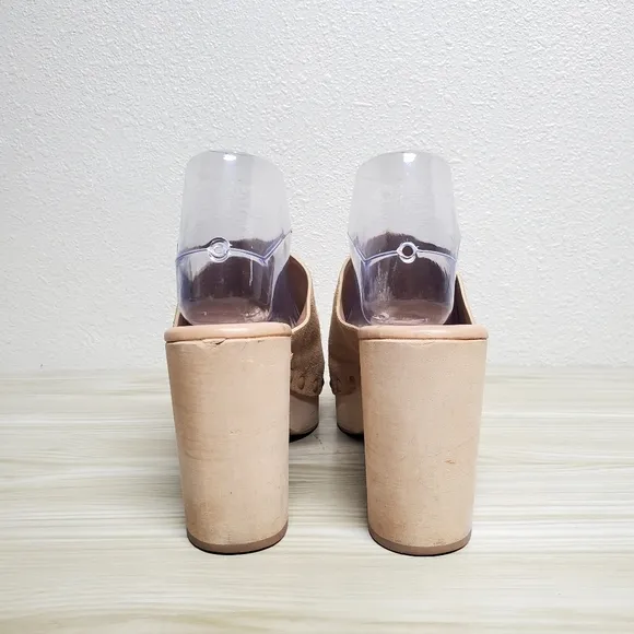 Sam Edelman Beige Leather Upper Clog Sandals Size 8½