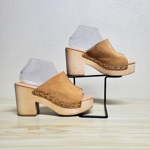 Sam Edelman Beige Leather Upper Clog Sandals Size 8½