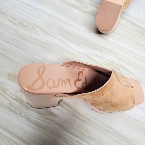 Sam Edelman Beige Leather Upper Clog Sandals Size 8½