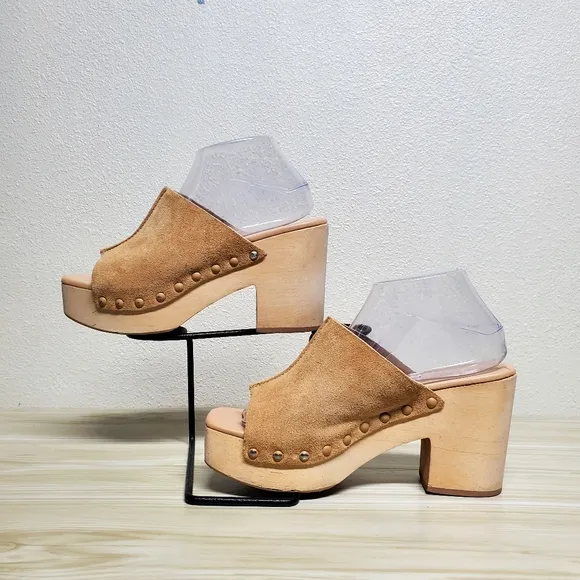 Sam Edelman Beige Leather Upper Clog Sandals Size 8½