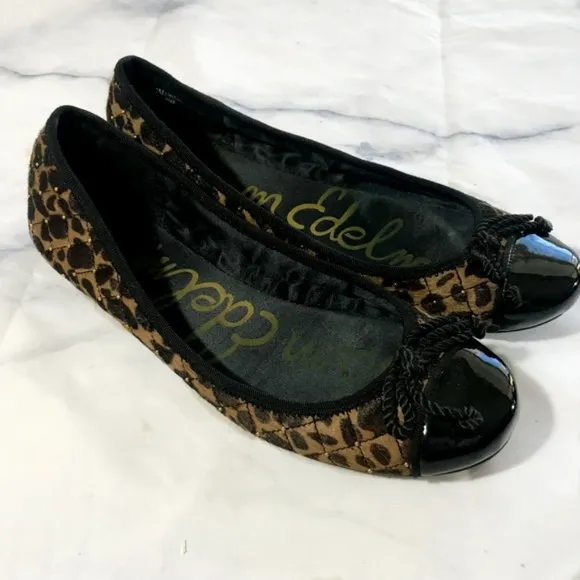 Sam Edelman Calypso Leopard Print Bow Ballet Flats
