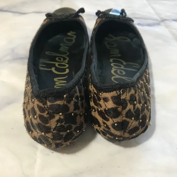 Sam Edelman Calypso Leopard Print Bow Ballet Flats