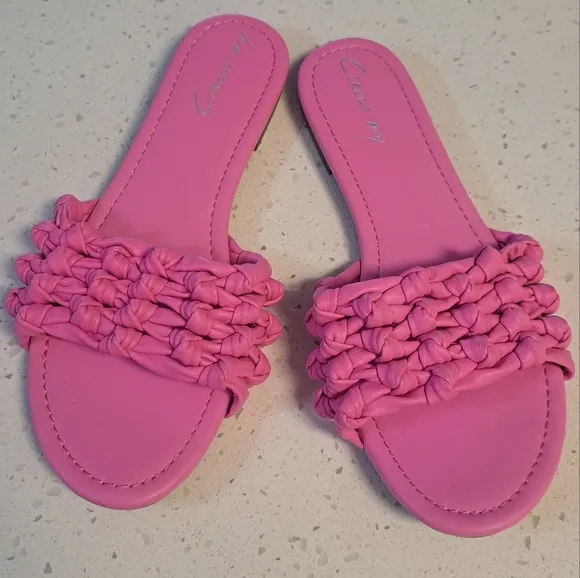 Sam Edelman Curcus Pink Knotted Slip On Sandals Size 9