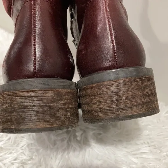 Sam Edelman Darrah Burgundy leather combat boots size 7.5