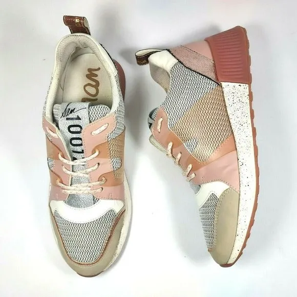 Sam Edelman Darsie Jogger Womens 9.5M Low Top Platform Chunky Sneakers Rose