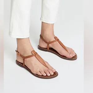 Sam Edelman Gigi T-Strap  Ankle Strap Flat Sandals Women’s Size 10.5