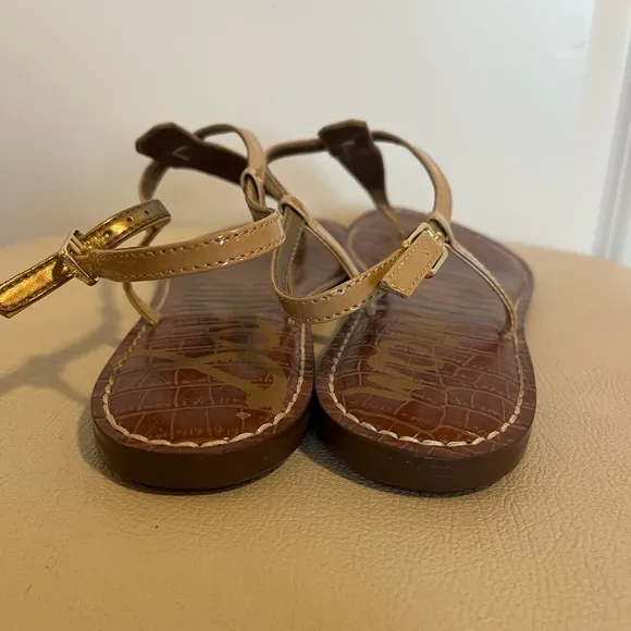 Sam Edelman Gigi T-Strap  Ankle Strap Flat Sandals Women’s Size 10.5