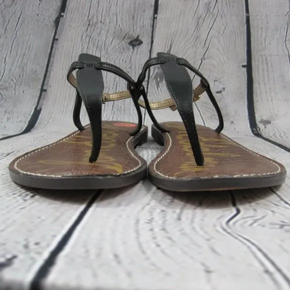 Sam Edelman Gigi Women's Black Leather T-Strap Sandals Size 11 NWOT