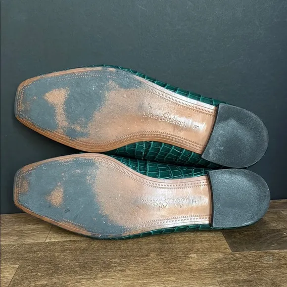 Sam Edelman Green Croc-Embossed Flats Size 9