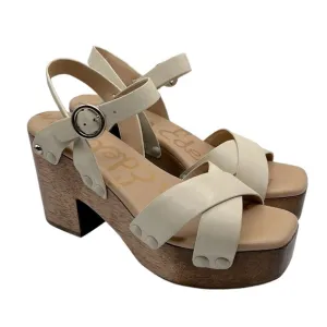 Sam Edelman Josefine Platform Cream Leather Ankle Strap Sandals Sandals Size 9.5