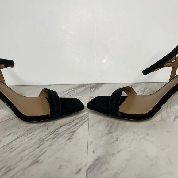 Sam Edelman Kit Black Suede Heeled Sandal 7 1/2