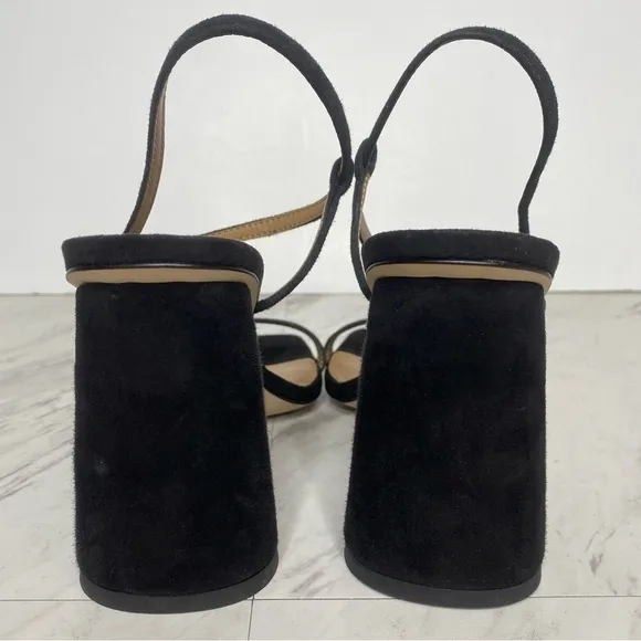 Sam Edelman Kit Black Suede Heeled Sandal 7 1/2