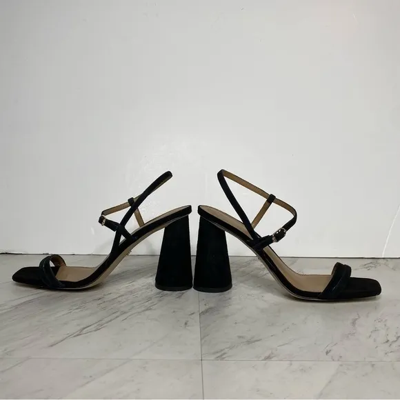 Sam Edelman Kit Black Suede Heeled Sandal 8M