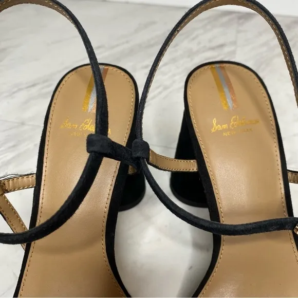 Sam Edelman Kit Black Suede Heeled Sandal 8M