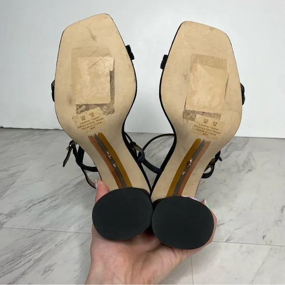 Sam Edelman Kit Black Suede Heeled Sandal 8M