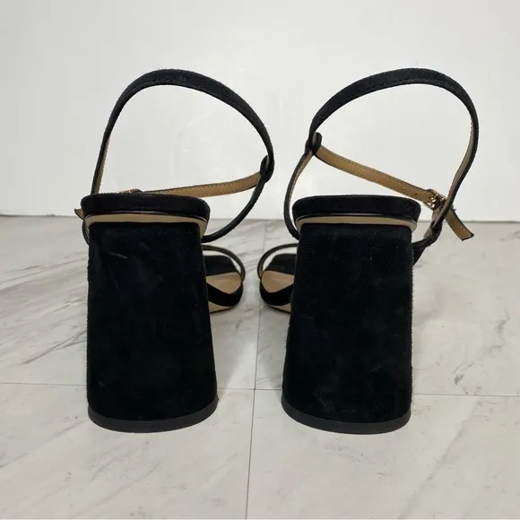 Sam Edelman Kit Black Suede Heeled Sandal 8M