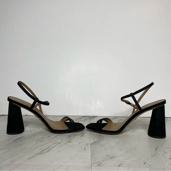 Sam Edelman Kit Black Suede Heeled Sandal 8M