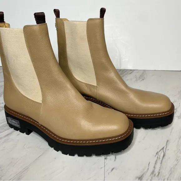 Sam Edelman Laguna Tan Leather Lug Sole Chelsea Boot 11M