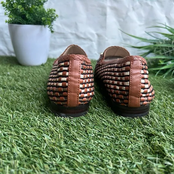 SAM EDELMAN  Laurel Saddle Multi Slip On Almond Toe Fashion Leather Loafers  8.5