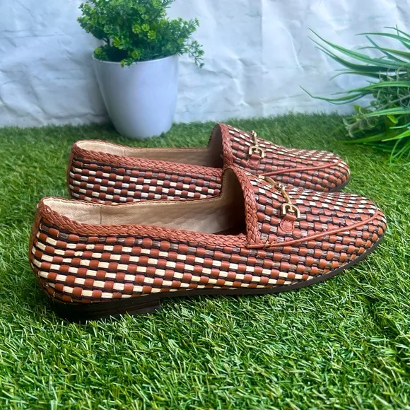 SAM EDELMAN  Laurel Saddle Multi Slip On Almond Toe Fashion Leather Loafers  8.5