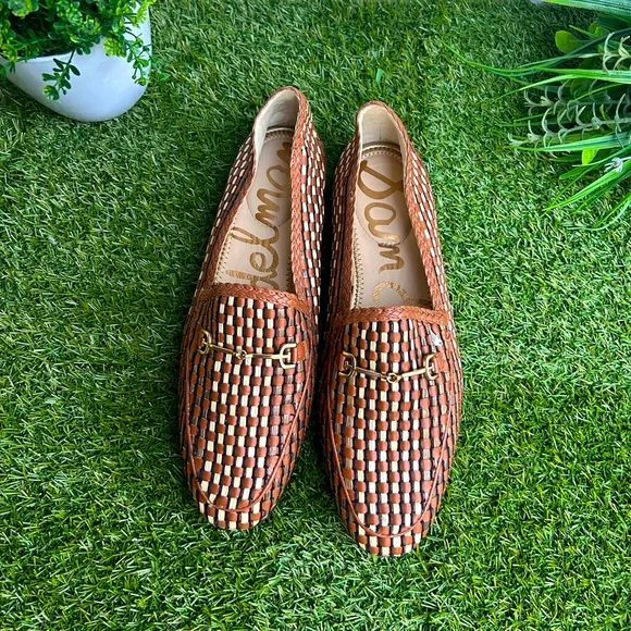 SAM EDELMAN  Laurel Saddle Multi Slip On Almond Toe Fashion Leather Loafers  8.5