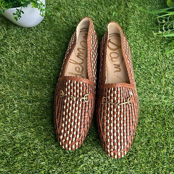 SAM EDELMAN  Laurel Saddle Multi Slip On Almond Toe Fashion Leather Loafers  8.5