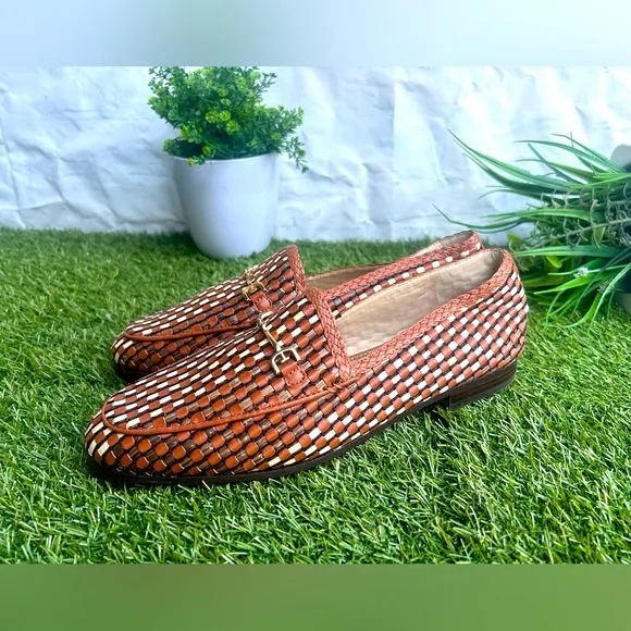 SAM EDELMAN  Laurel Saddle Multi Slip On Almond Toe Fashion Leather Loafers  8.5
