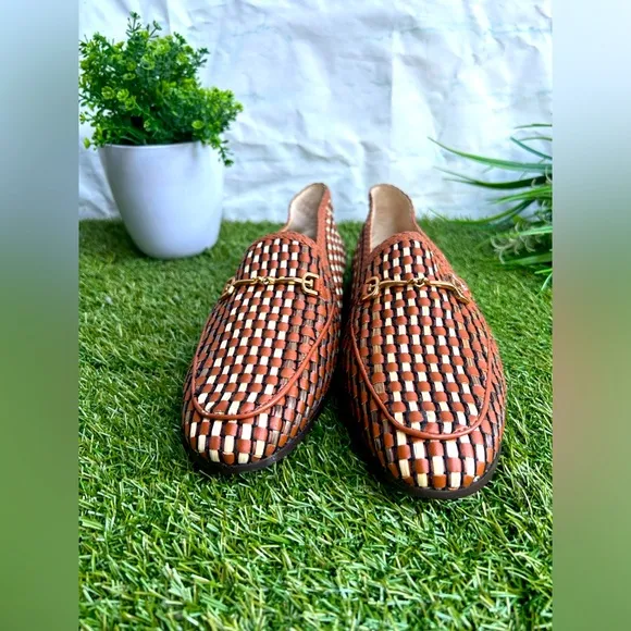 SAM EDELMAN  Laurel Saddle Multi Slip On Almond Toe Fashion Leather Loafers  8.5