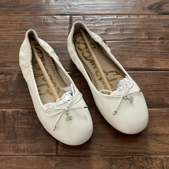 Sam Edelman Little Girls' Sam Edelman Felicia Flat Flats in White Leather Size 4