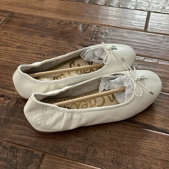 Sam Edelman Little Girls' Sam Edelman Felicia Flat Flats in White Leather Size 4