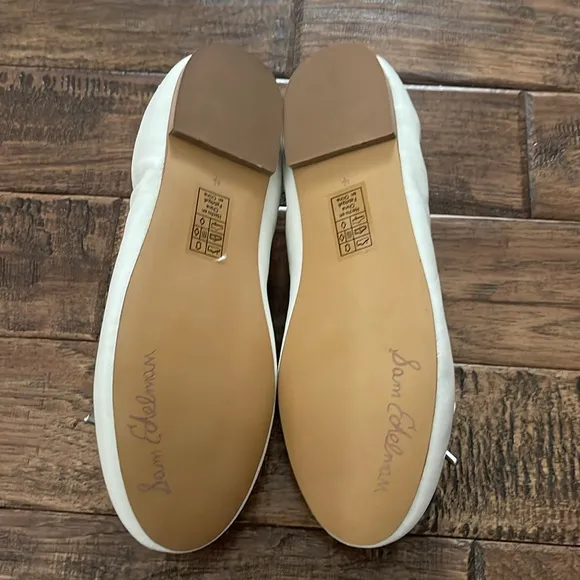 Sam Edelman Little Girls' Sam Edelman Felicia Flat Flats in White Leather Size 4