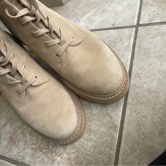 Sam Edelman Lydell Combat Boots - Sesame Suede - Women's US 11 combat