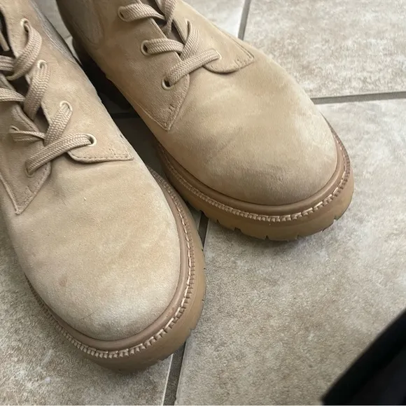 Sam Edelman Lydell Combat Boots - Sesame Suede - Women's US 11 combat